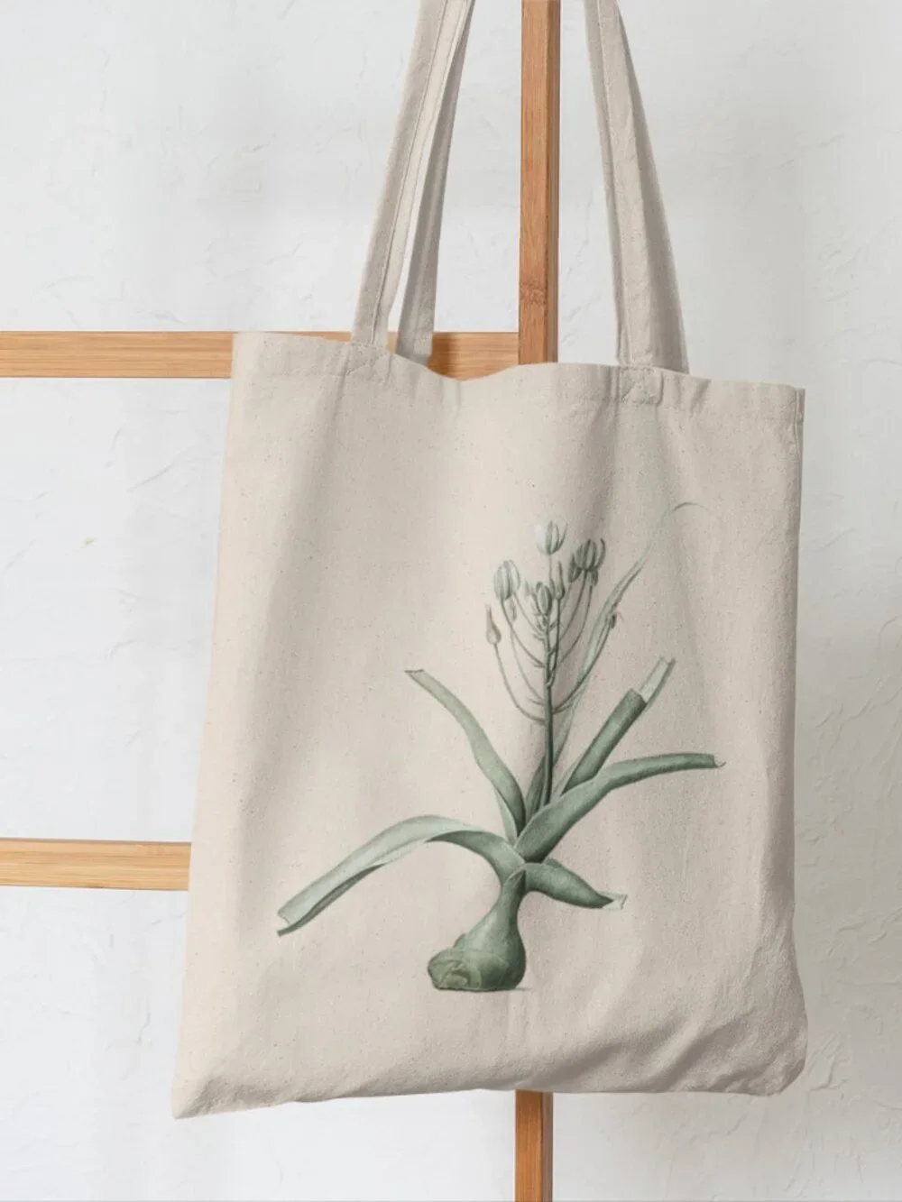 Giant Himalayan Lily Vintage Floral Print Graphic Canvas Tote Bag